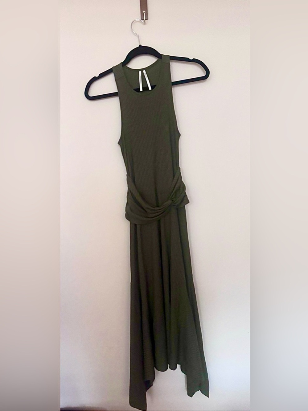 Anthropologie By Anthropologie Olive Green Ribbed Kingslover Midi Dress XS
